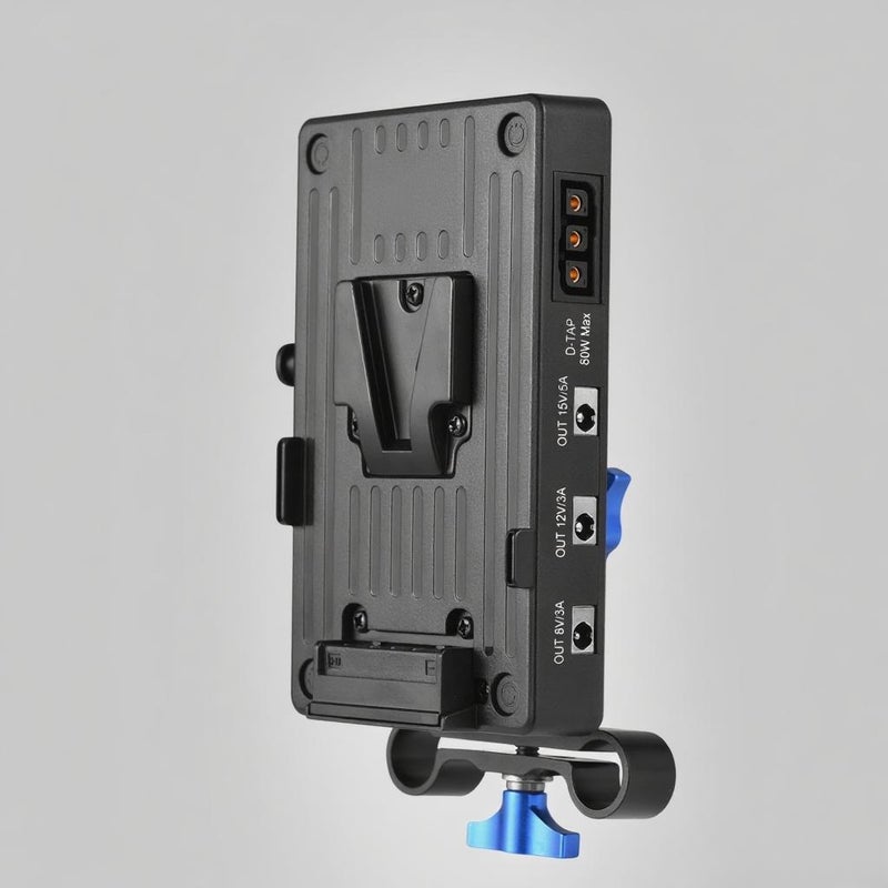 V Mount Battery Plate V Lock Battery Adapter Plate 65W PD Fast Charging with 15mm Rod Clamp Adjustable Arm 8V/12V/15V DC Outputs D-Tap Output Accessories Replacement for Canon Sony DSLR Camera - Image 1