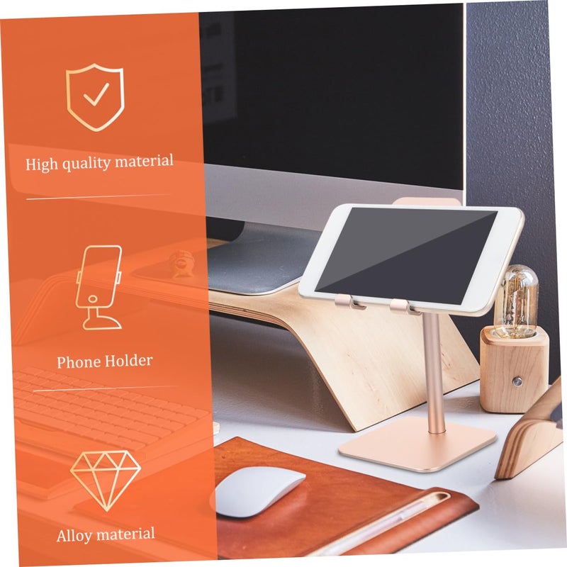 Adjustable Gold Phone Stand Tablet Holder with Height Extension for Desk Office Home - Image 5