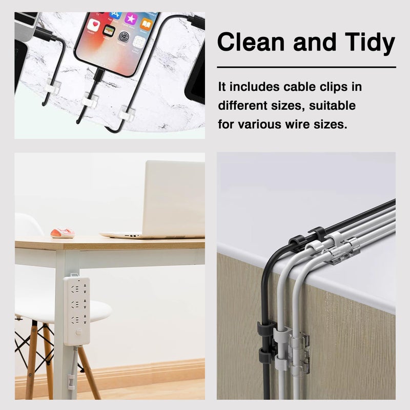 LOVUFIR Adhesive Punch-Free Socket Holder, 10Pcs Power Stirp Holder and 40Pcs Cable Clips Kit, Self-Adhesive Power Strip Holder Wall Mount-Space-Saving and Easy to Install - Image 4