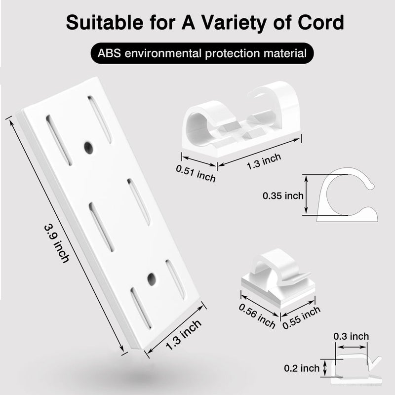 LOVUFIR Adhesive Punch-Free Socket Holder, 10Pcs Power Stirp Holder and 40Pcs Cable Clips Kit, Self-Adhesive Power Strip Holder Wall Mount-Space-Saving and Easy to Install - Image 5