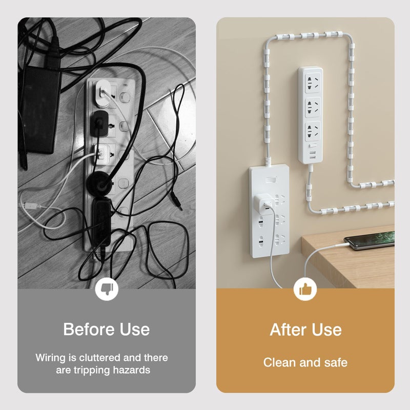 LOVUFIR Adhesive Punch-Free Socket Holder, 10Pcs Power Stirp Holder and 40Pcs Cable Clips Kit, Self-Adhesive Power Strip Holder Wall Mount-Space-Saving and Easy to Install - Image 2