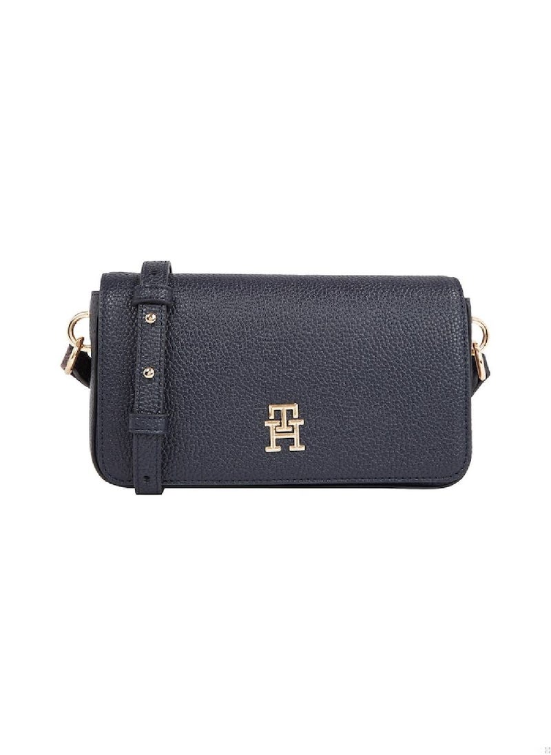 TOMMY HILFIGER - Women's Crossover Flap Handbag -  Polyurethane, Blue - Image 1