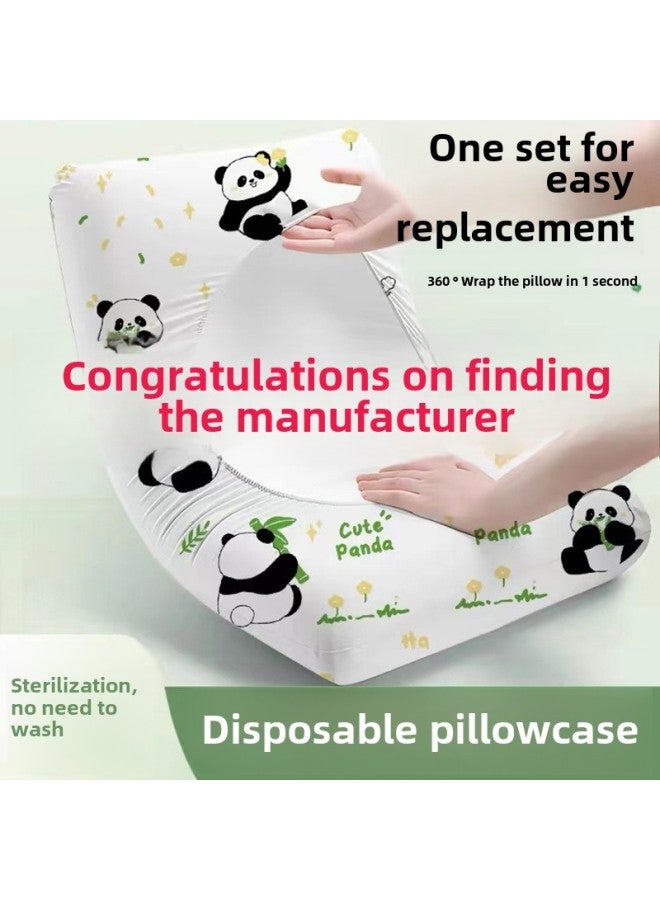 Disposable Pillow Case Pillow Hat Travel Thick Dirty-proof Universal Pillow Case Anti-bacteria Skin-friendly Non-washable Portable Hotel Bed-Color:Pillow Hat Pink [1 Pack/2 Pieces]  - Image 2