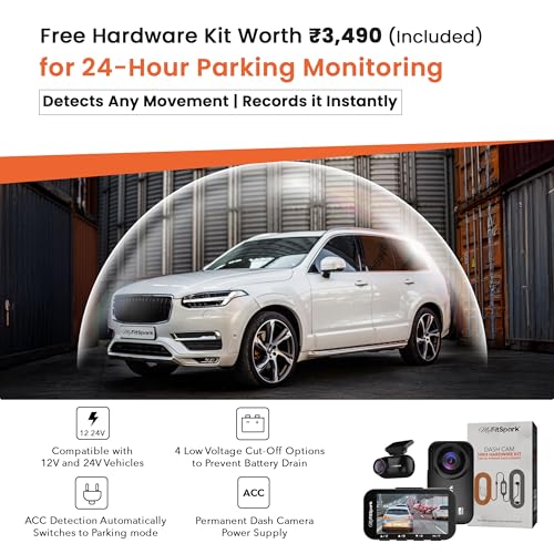 FitSpark MyFitSpark DC-101 Pro ADAS 4MP Real 2K Dual Channel Dash Cam | No.1 Novatek AI Chipset | 2.7" IPS HD Display | Super Night Vision, G-Sensor, GPS & WiFi | Bundle Pack with HARDWIRE KIT Worth Rs.3490 - Image 3