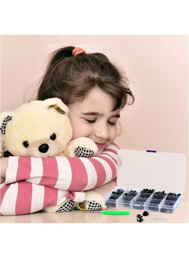 OMEVE Safety Eyes and Noses for Amigurumi, Stuffed Crochet Eyes with Washers, Craft Doll Eyes and Nose for Teddy Bear, Crochet Toy, Stuffed Doll and Plush Animal ,Various Sizes,566 PCS - Image 2