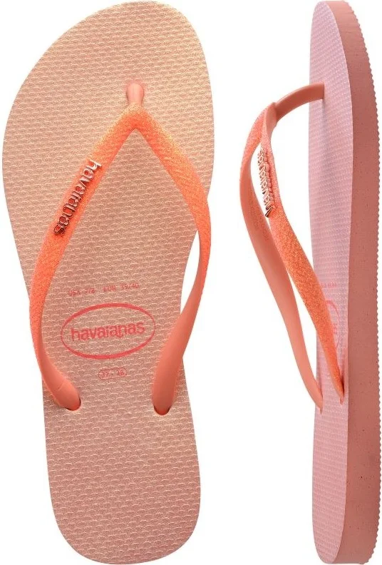 هافاياناس Havaıanas Slım Glıtter Iridescent Peach Rose