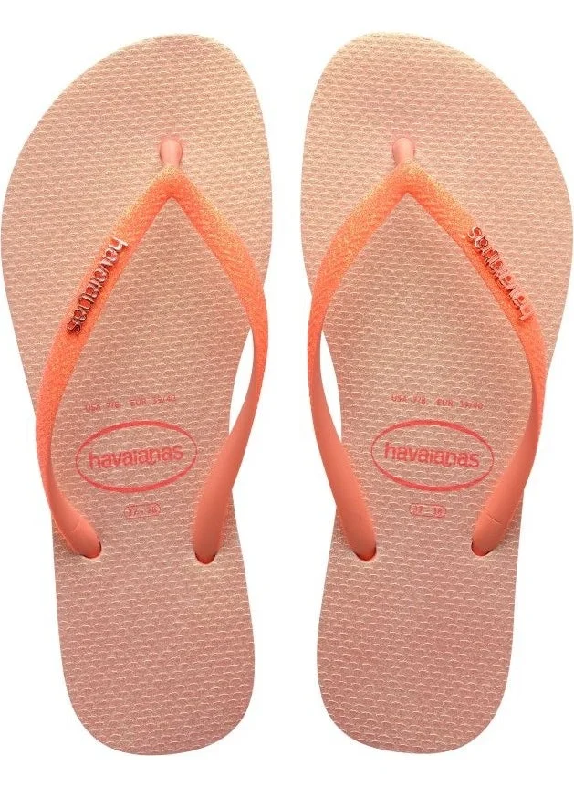 هافاياناس Havaıanas Slım Glıtter Iridescent Peach Rose