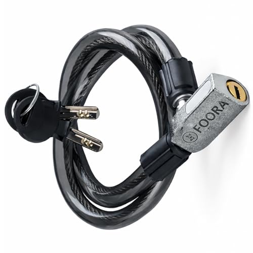 Foora Multipurpose Steel Cable Lock CL-01 Zinc Lock for Cycles, Bikes, Gate, Helmets and Scooters with 2 Keys (22 inch Approx.) Free Key Chain Home Improvement (Black) - Image 1