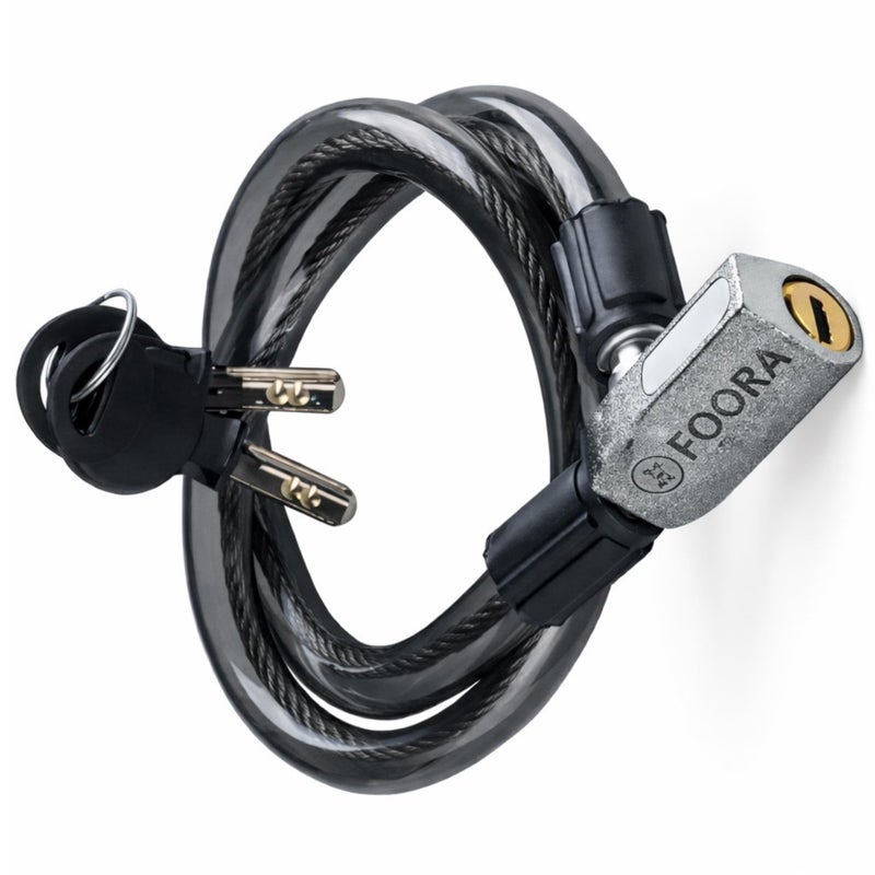 Foora Multipurpose Steel Cable Lock CL-01 Zinc Lock for Cycles, Bikes, Gate, Helmets and Scooters with 2 Keys (22 inch Approx.) Free Key Chain Home Improvement (Black) - Image 5