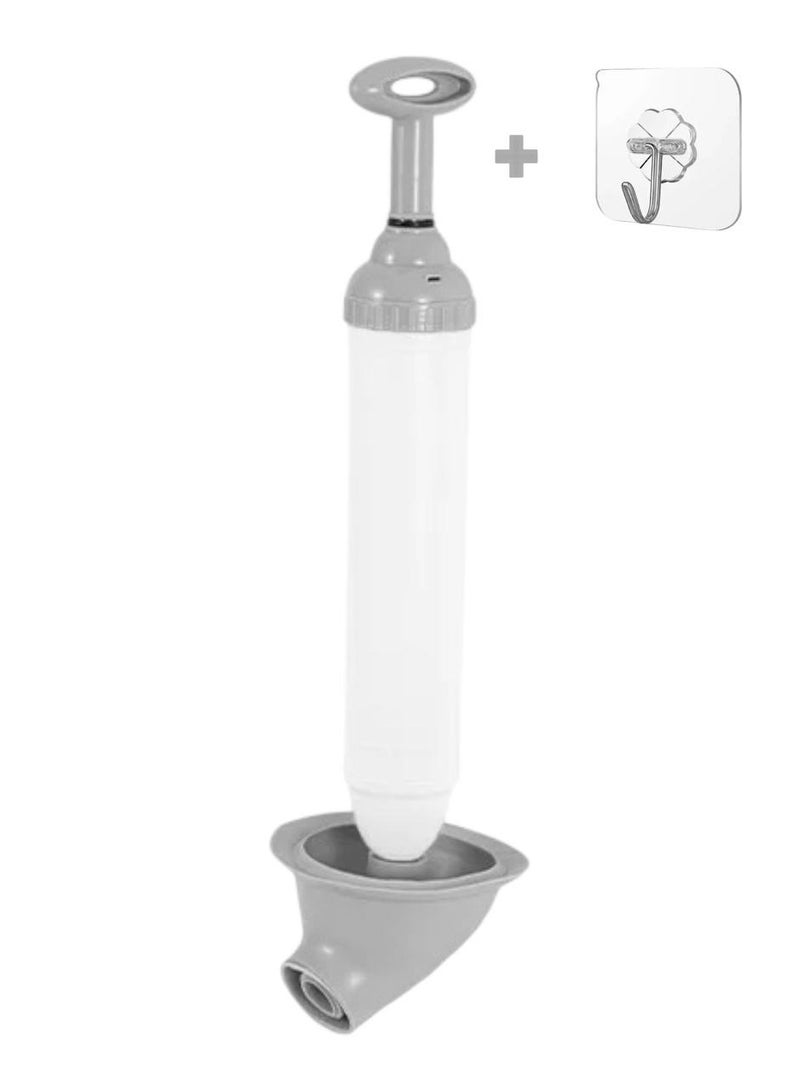 Cloudtail Heavy-Duty Toilet Plunger with Ergonomic Handle – Sleek Grey & White Design, Powerful Clog Removal for Bathroom, Durable & Easy-to-Clean - Image 1
