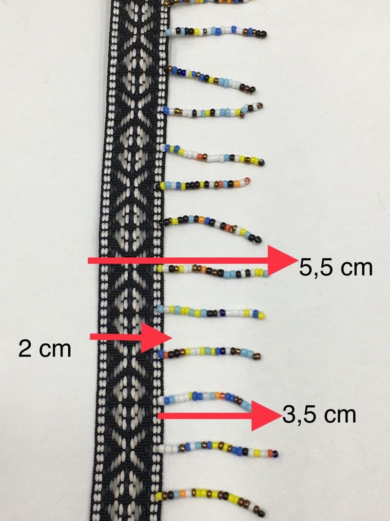 Karan Tuhafiye Karan Haberdashery Beaded Ribbon Authentic Border 2 Meters - Image 2