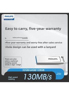 Generic Philips 21UA-F Computer Car USB High-speed Large-capacity Metal Mobile Phone USB USB Interface Office Wholesale-Color:21ua-f Silver Usb3.0-Capacity:128GB  - Image 4