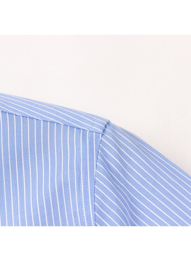 ROMON 【dp Smooth 100% Cotton】قميص رجالي طويل الأكمان مخطط من القطن النقي، قميص رجالي طويل الأكمان، قميص رجالي - Image 5