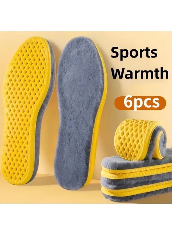 Thermal Shoe Insoles 3 Pairs 6pcs Non Slip Warm Pads For Winter Boots EU37 38 - Image 1