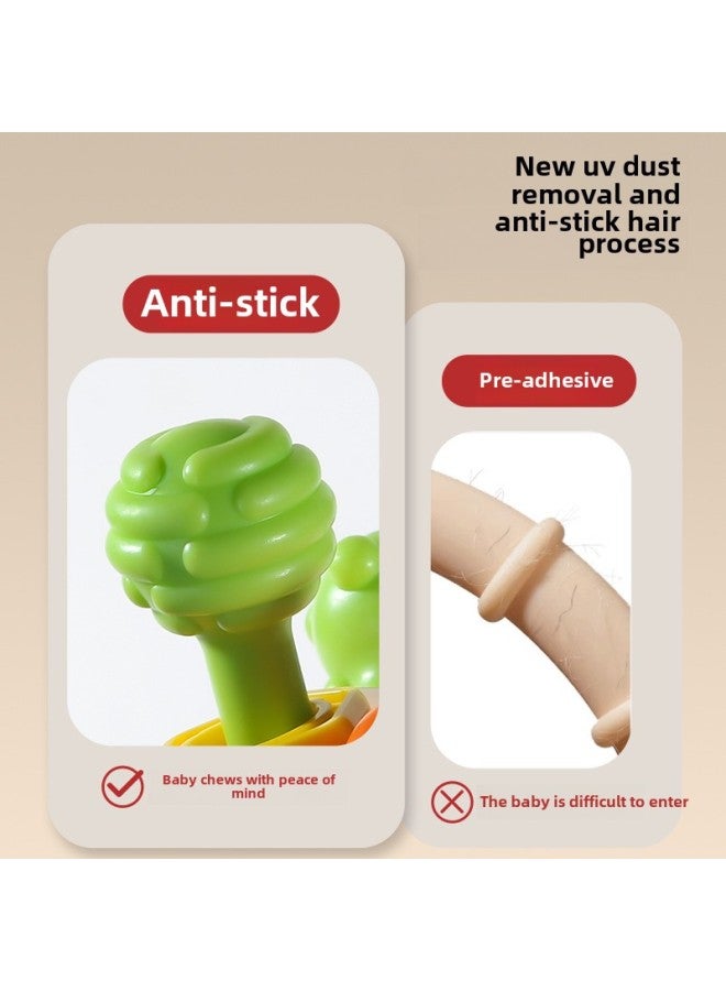 Manhattan Early Childhood Education Bite Hand Grasping Ball Rattle Toy Educational Silicone Infant Grasping Training Molar Gel-Color:Dinosaur Ball-yellow (Opp Packaging) - Image 4