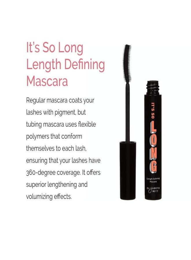 Elizabeth Mott Black Lengthening Mascara - Smudge-Proof, Water-Resistant, No Clump or Flake, Volumizing, Curling & Lash-Extending Fiber Formula with C-Curve Silicone Brush for Full, Long Lashes - 8ml - Image 4