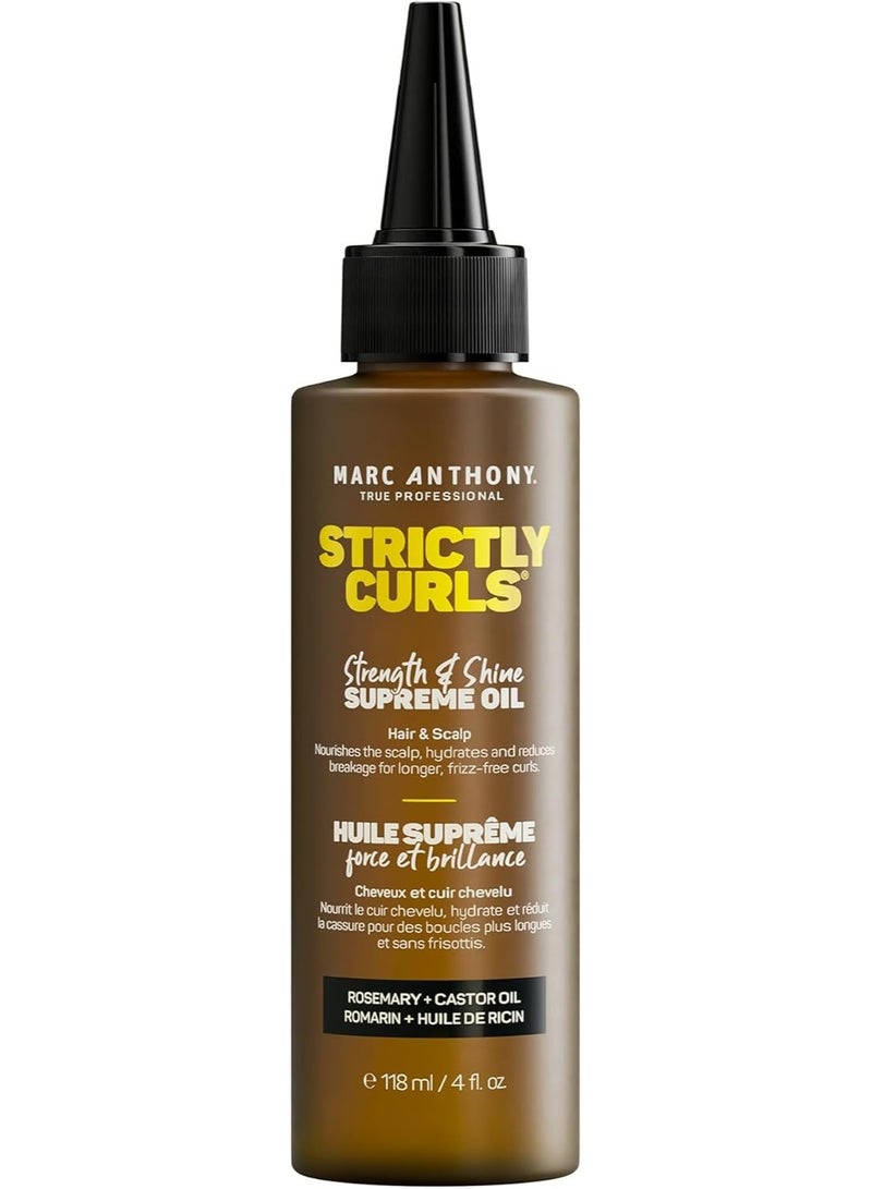 مارك أنتوني زيت مغذي لفروة الرأس والشعر، تجعيدات دقيقة - يضيف لمعانًا ويقلل من التجعد والتكسر - للشعر المجعد - إكليل الجبل وزيت الخروع - 4 أونصة سائلة - Image 1