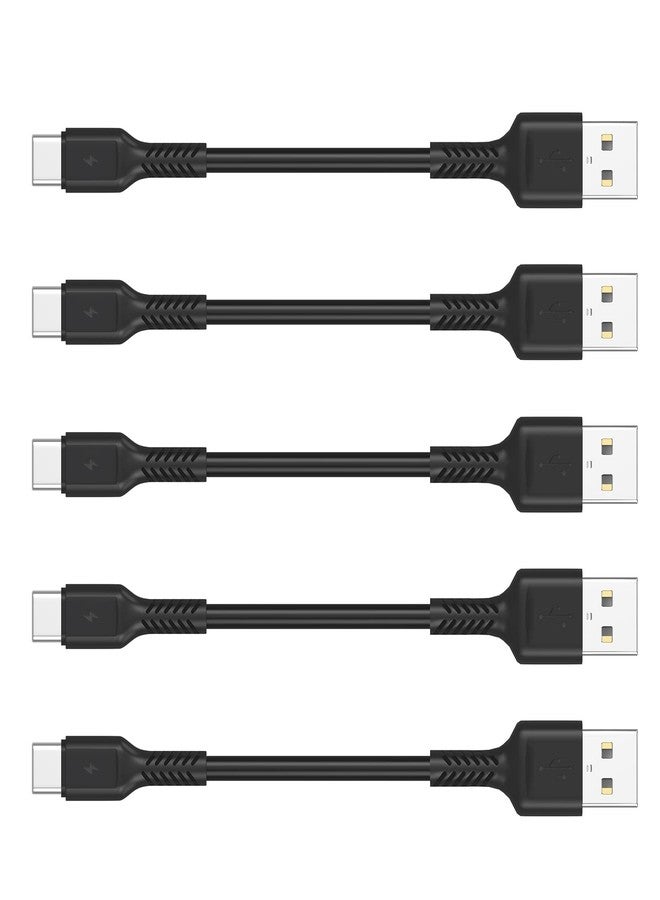 Umefly 4 Inches USB C Cord Short, 5 Pack Durable USB A to USB Type C Fast Charging Cable for Charging Stations Compatible with Samsung Galaxy Note 10 20 S10 S22 Ultra LG V30 V40