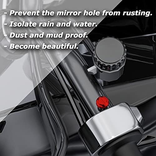 AVERZELLA 4pcs Motorcycle Red Mirror Hole Plugs 2 Regular+2 Reverse M8x1.25 (Red, M8>2 regular + 2 reverse) - Image 5