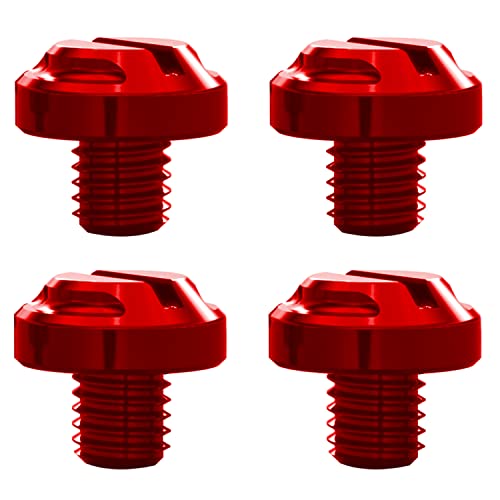 AVERZELLA 4pcs Motorcycle Red Mirror Hole Plugs 2 Regular+2 Reverse M8x1.25 (Red, M8>2 regular + 2 reverse) - Image 1