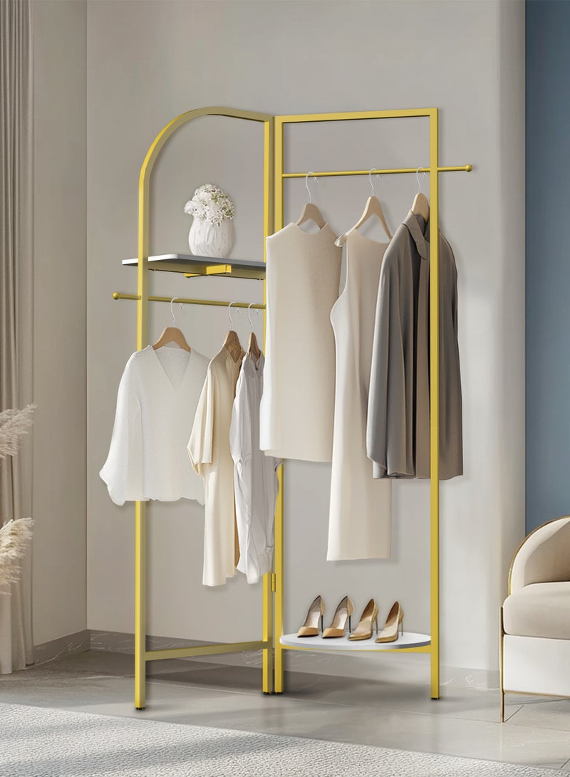 Corner Gold Metal Clothing Racks Heavy Duty Freestanding Clothes Racks Coat Rack for Hallway Entryway Design Unique Garment racks Display Racks for Hanging Clothes - Image 2