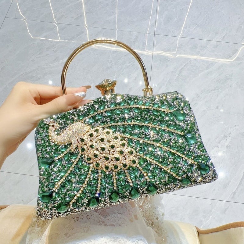 New Full Diamond Handbag High-End Sense Hand Carrying Party Shoulder Crossbody Evening Bag Celebrity Banquet Bag - Image 1