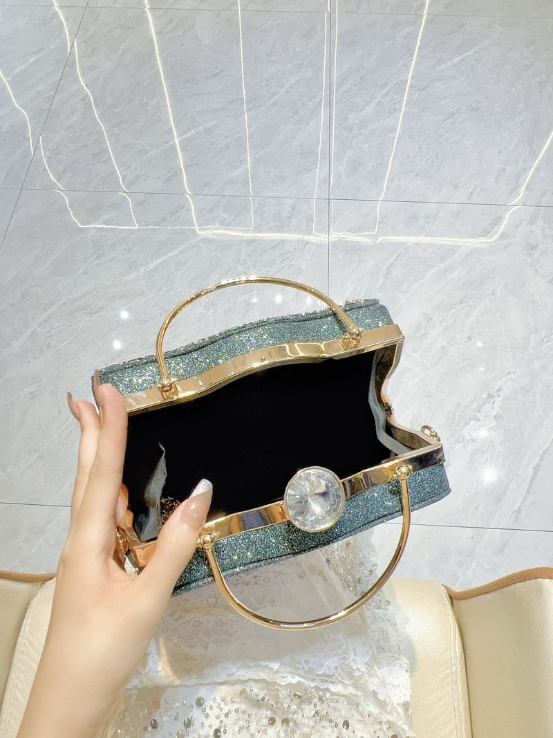New Full Diamond Handbag High-End Sense Hand Carrying Party Shoulder Crossbody Evening Bag Celebrity Banquet Bag - Image 4