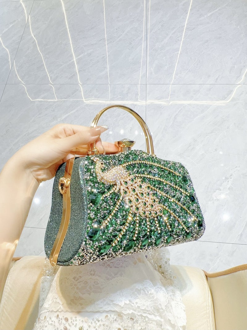 New Full Diamond Handbag High-End Sense Hand Carrying Party Shoulder Crossbody Evening Bag Celebrity Banquet Bag - Image 3