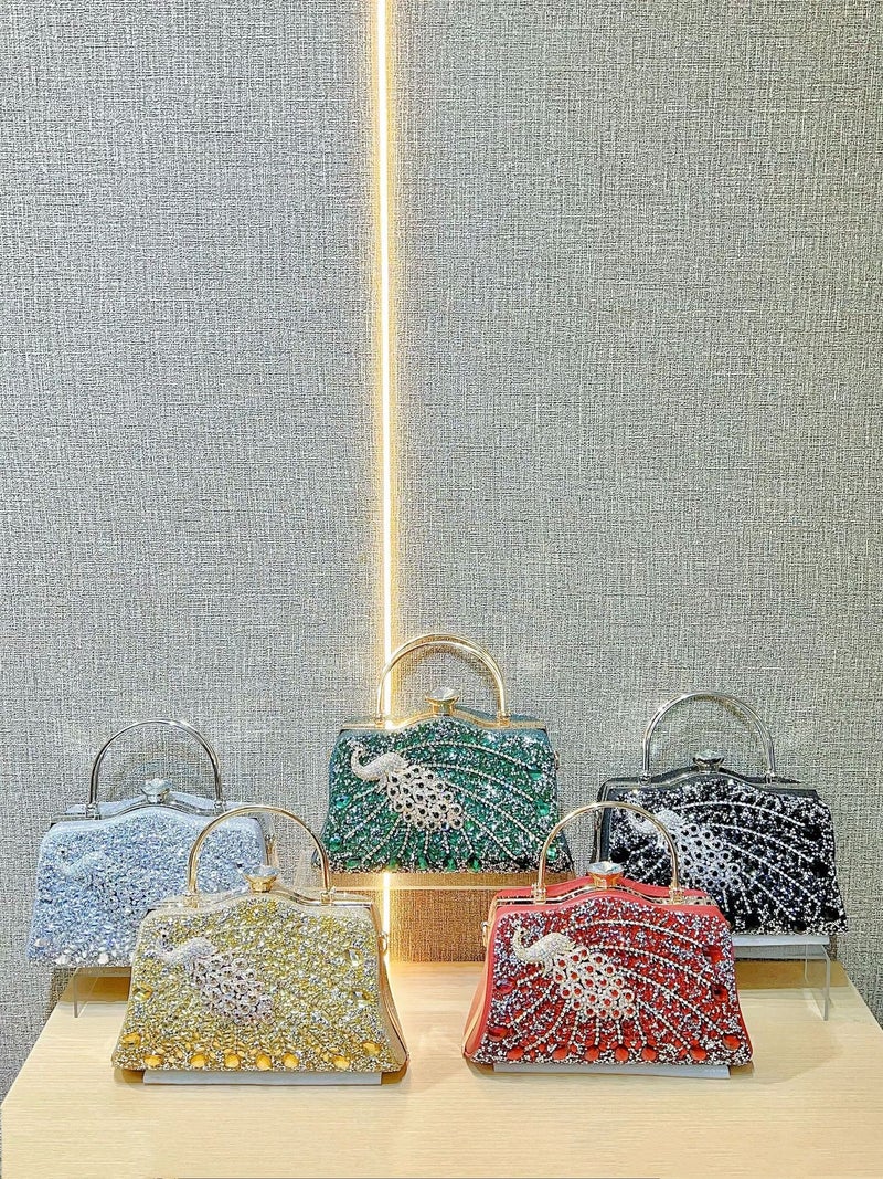New Full Diamond Handbag High-End Sense Hand Carrying Party Shoulder Crossbody Evening Bag Celebrity Banquet Bag - Image 5