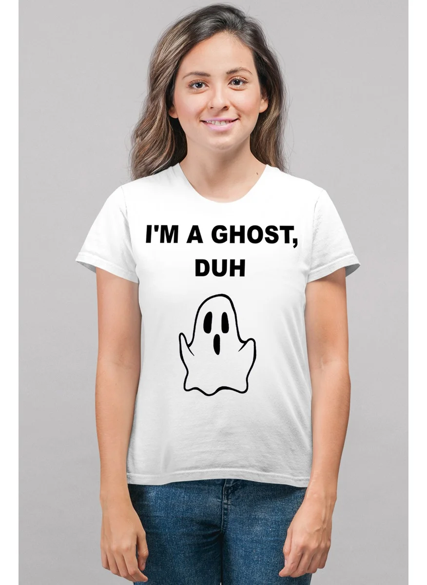 Rock&Roll Cute Ghost White Short Sleeve Women's T-Shirt