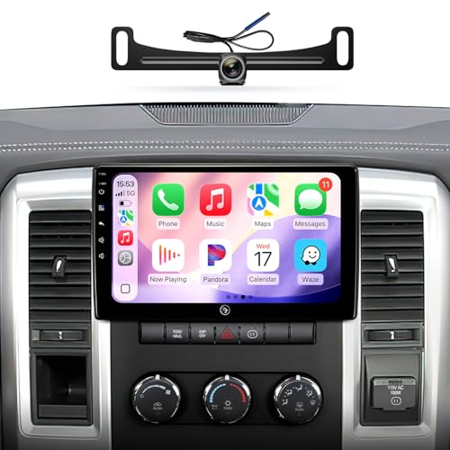 AINAVI 10 inch (4G+64G) Touchscreen Car Stereo for Dodge Ram 1500 2500 3500 (2009-2012) Radio Replacement Kit Upgrade with Wireless CarPlay Android Auto 5G WiFi BT GPS Navigation - Image 1