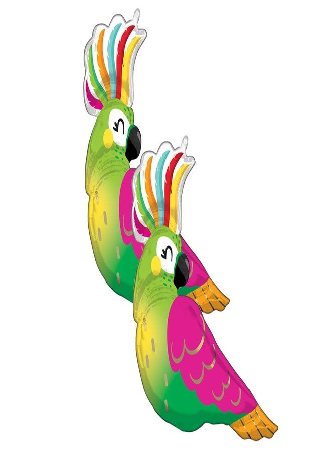 Artisan Owl Set of 2 Tropical Parrot Jumbo 31" Foil Party Balloons - Image 1