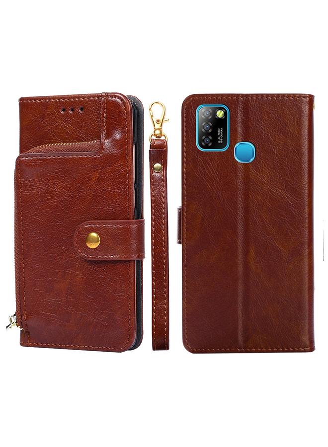 Green Tiger Case For Infinix Hot 10 Lite/Smart 5 Zipper Bag Leather Phone Case - Image 1