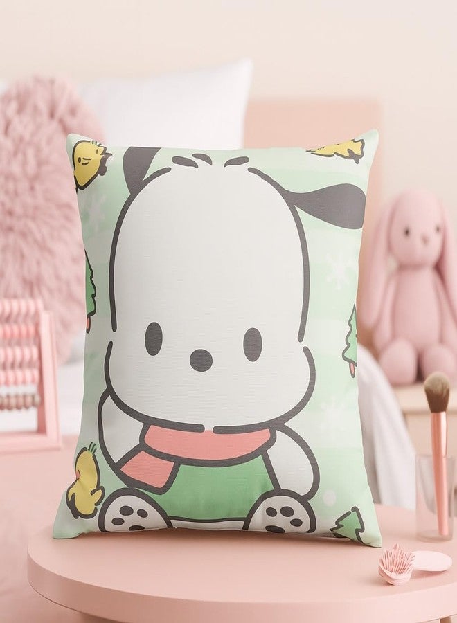 ZQBIEE Polyester Kids Cartoon Prints Cushion with Super Soft Fabric Size 16 inch x 16 inch x 2 inch (White & Green) - Image 2