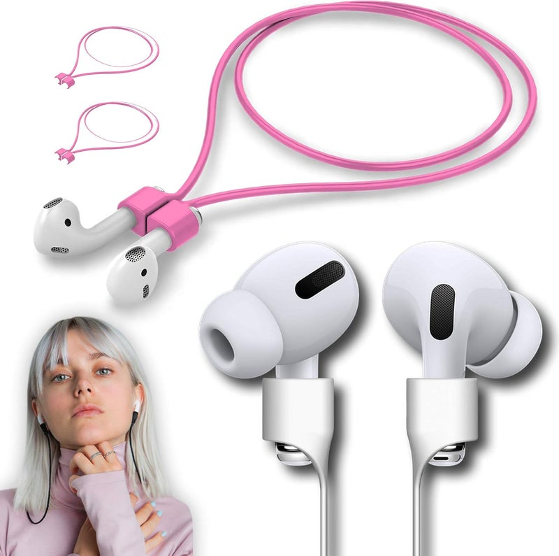 cobcobb Ultra Strong Magnetic Airpod Pro Strap Anti-Lost Cord Sports Lanyard Compatible with Airpods 3rd 2nd Generation Pro 3 2 1 (3 Pink) - Image 1
