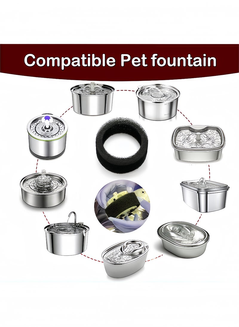 Peachjoy Sponge Filter for Cat Fountain Replacement Pet Water Fountain Sponge Foam Filter Dog Water Dispenser Filter Accessories for Pet Dog Cat Rabbit Drinking Fountain (8 Pieces) - Image 5