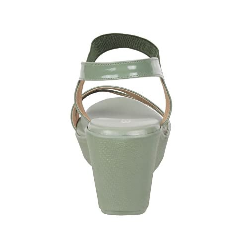 Metro Women Green Wedge Heel Sandal UK/6 EU/39 (34-120) - Image 4