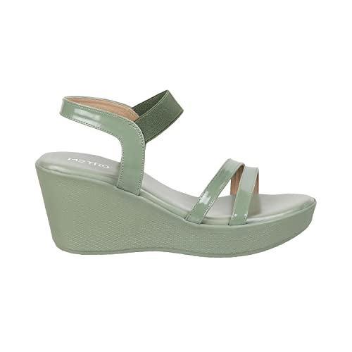 Metro Women Green Wedge Heel Sandal UK/6 EU/39 (34-120) - Image 3