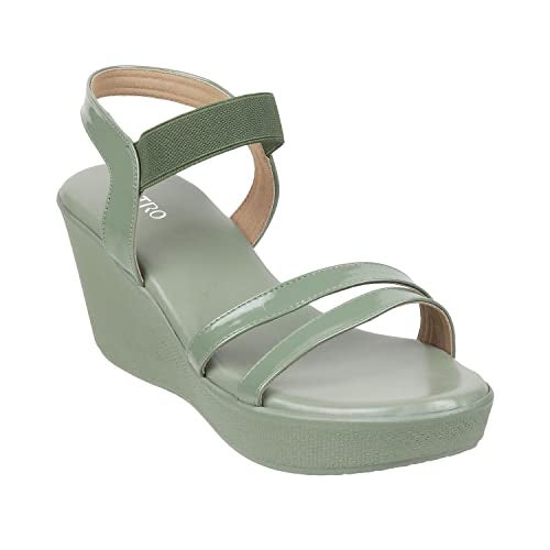 Metro Women Green Wedge Heel Sandal UK/6 EU/39 (34-120) - Image 2