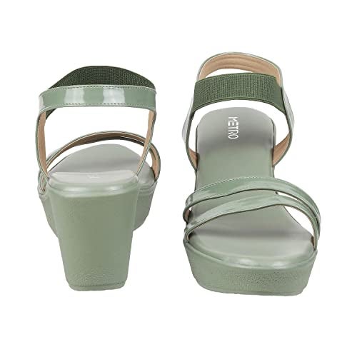 Metro Women Green Wedge Heel Sandal UK/6 EU/39 (34-120) - Image 5
