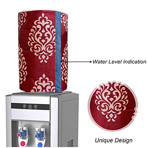 KANUSHI Industries® 2 Pc Water Dispenser Bottle Cover with Water Level Indication 20 L (WD-Blue-Small-LEVS+MAROON-FLORAL-2PC) - Image 2