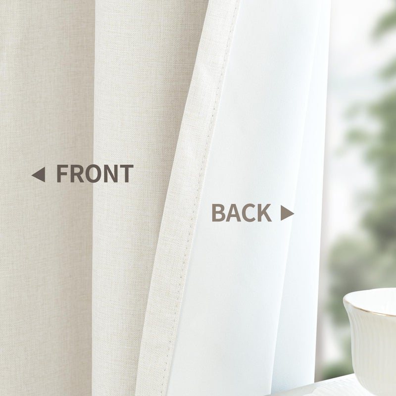 YoungsTex Linen 100% Blackout Curtains 72 Inches Long for Bedroom, Thermal Insulated Black Out Drapes with Grommet for Living Room Window Energy Saving, 2 Panels, 52 X 72 Inch - Image 5