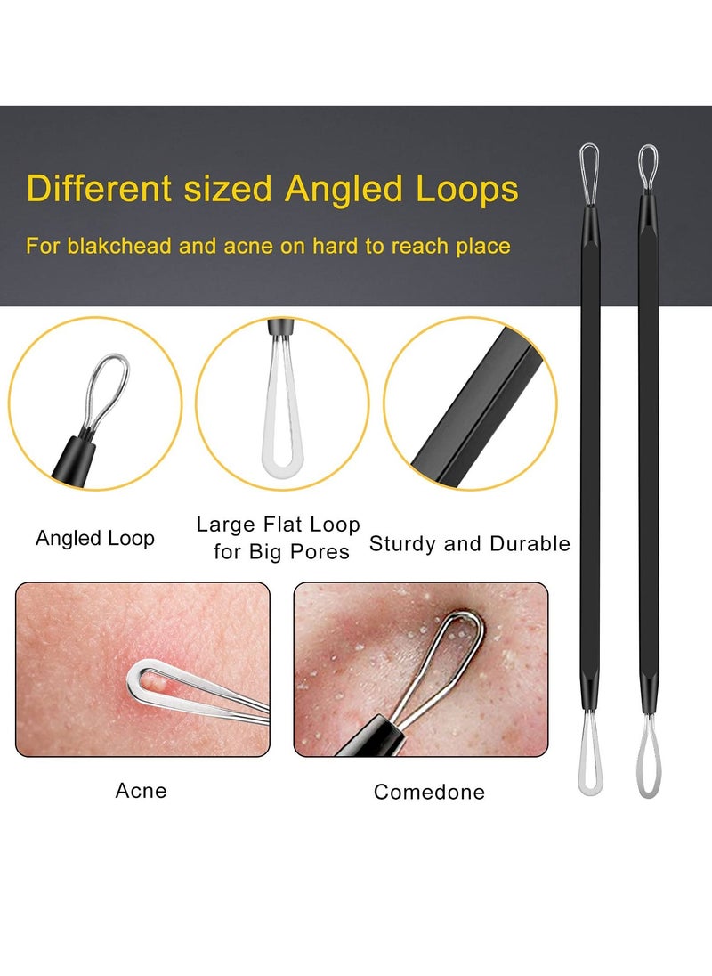 Generic - Pimple Popper Tool Kit, 10Pcs Blackhead Remover Comedone Extractor Tweezers Kit with Metal Case for Quick and Easy Removal of Pimples, Blackheads, Zit Removing, Forehead, Facial Nose Black - Image 1