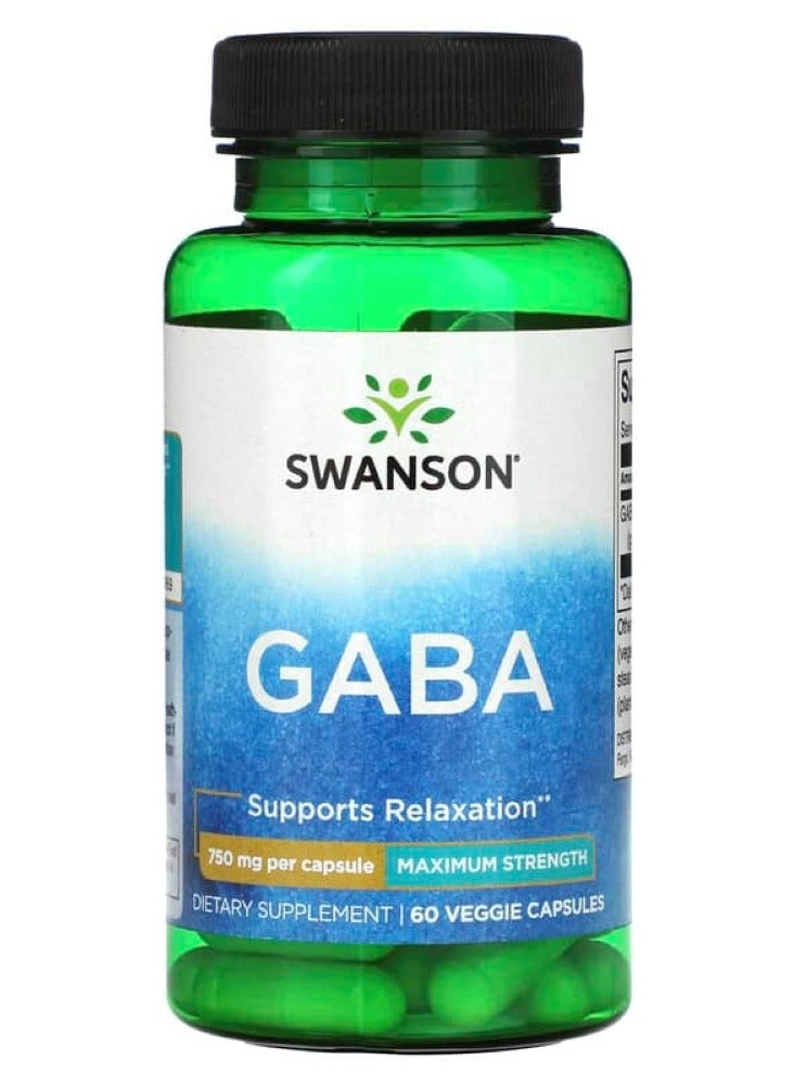 SWANSON Gaba - Maximum Strength 750 mg 60 Veg Caps
