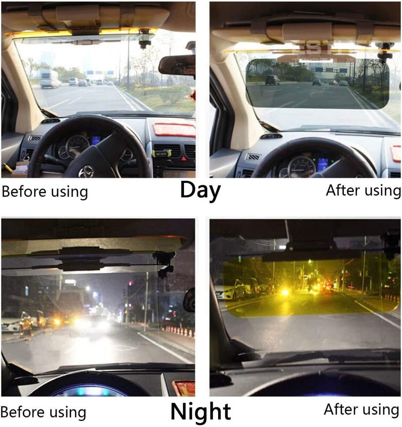KINGKI Car Sun Visor Extender Anti Glare Blocker HD Day Night Driving Visor Glare Sun Shield Tinted Lens Blocker Car Extender Visor Sunscreen Extendable Visor for Car Sun Windshield Glare Blocking Visor - Image 3