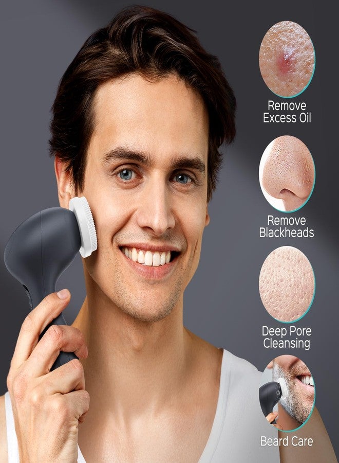 COSLUS Face Scrubber Facial Cleansing Brush: 2 Speed Adjustable Face Cleansing Brush for Sensitive Skin, Beard Care - Deep Cleansing​ & Gentle Exfoliating, Portable for Travel & Shower, for Men Teens - Image 2