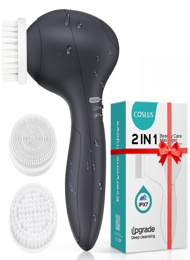 COSLUS Face Scrubber Facial Cleansing Brush: 2 Speed Adjustable Face Cleansing Brush for Sensitive Skin, Beard Care - Deep Cleansing​ & Gentle Exfoliating, Portable for Travel & Shower, for Men Teens - Image 1