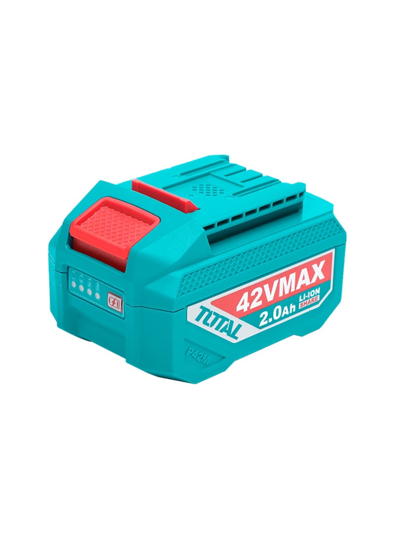 TOTAL 42V Lithium-Ion 2.0Ah Battery Pack - High-Voltage P42M Series Replacement Power Cell with LED Battery Indicator - Universal Fit for All P42M Industrial Tools - TFBLI42201 - Image 4