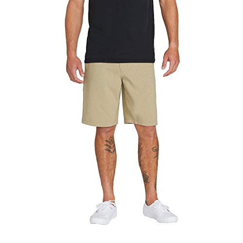 Volcom Men's Kerosene 21" Hybrid Chino Shorts, Khaki, 32 - Image 1