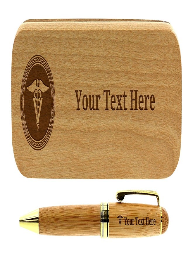 Personalized Gifts Personalized Veterinarian Gifts Vet Pen Set Personalized Engraved Bamboo Wood Gift Pen Case Set - Image 1